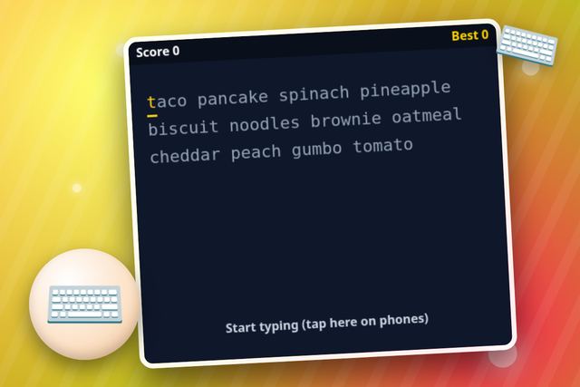 Typing Food Words