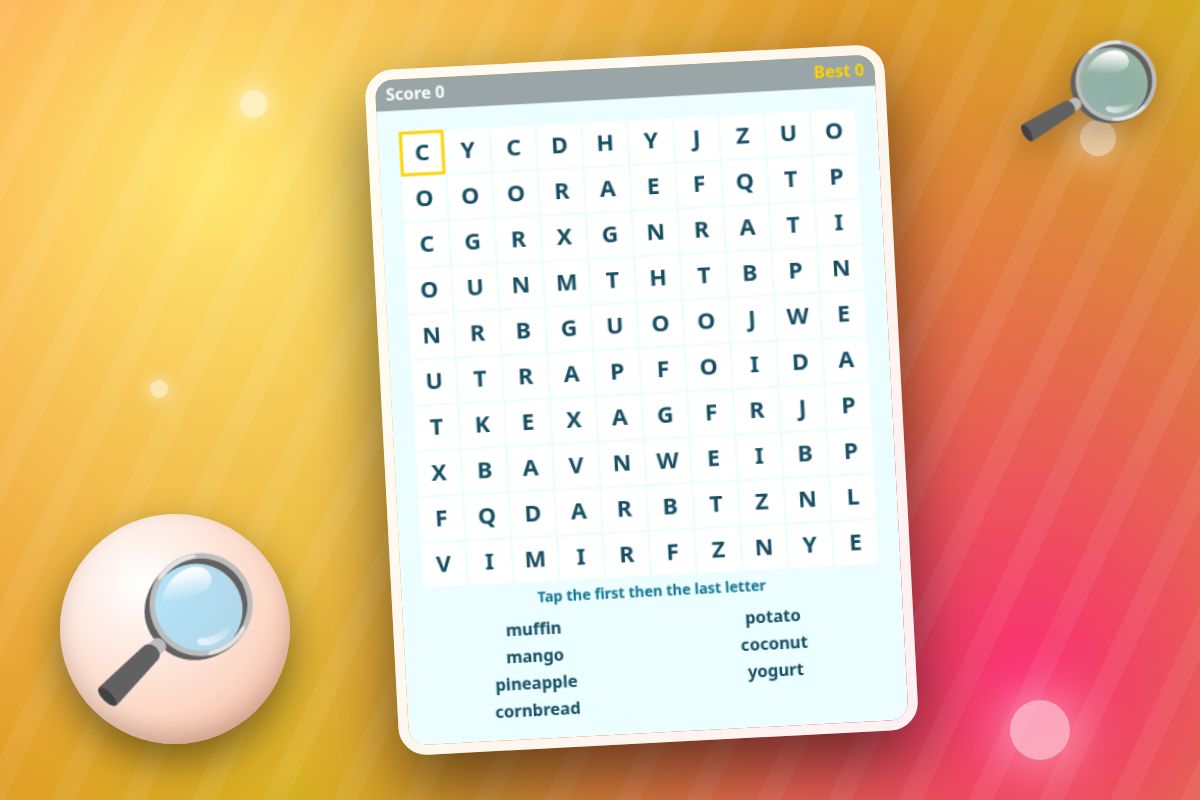 Word Search Food