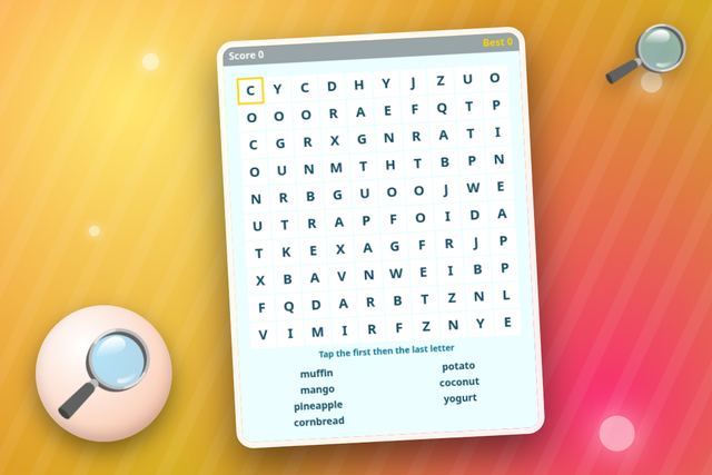 Word Search Food