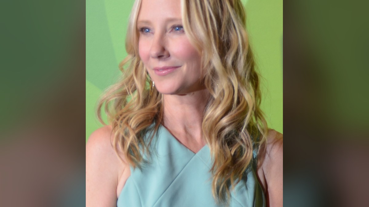 Anne Heche smiling with long wavy blonde hair at a 2014 event