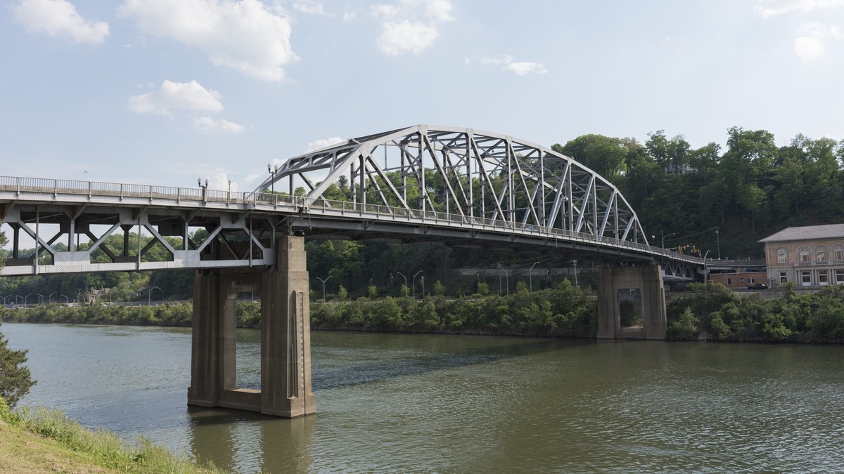 The South Side Bridge over the Kanawha River in Charleston, West Virginia