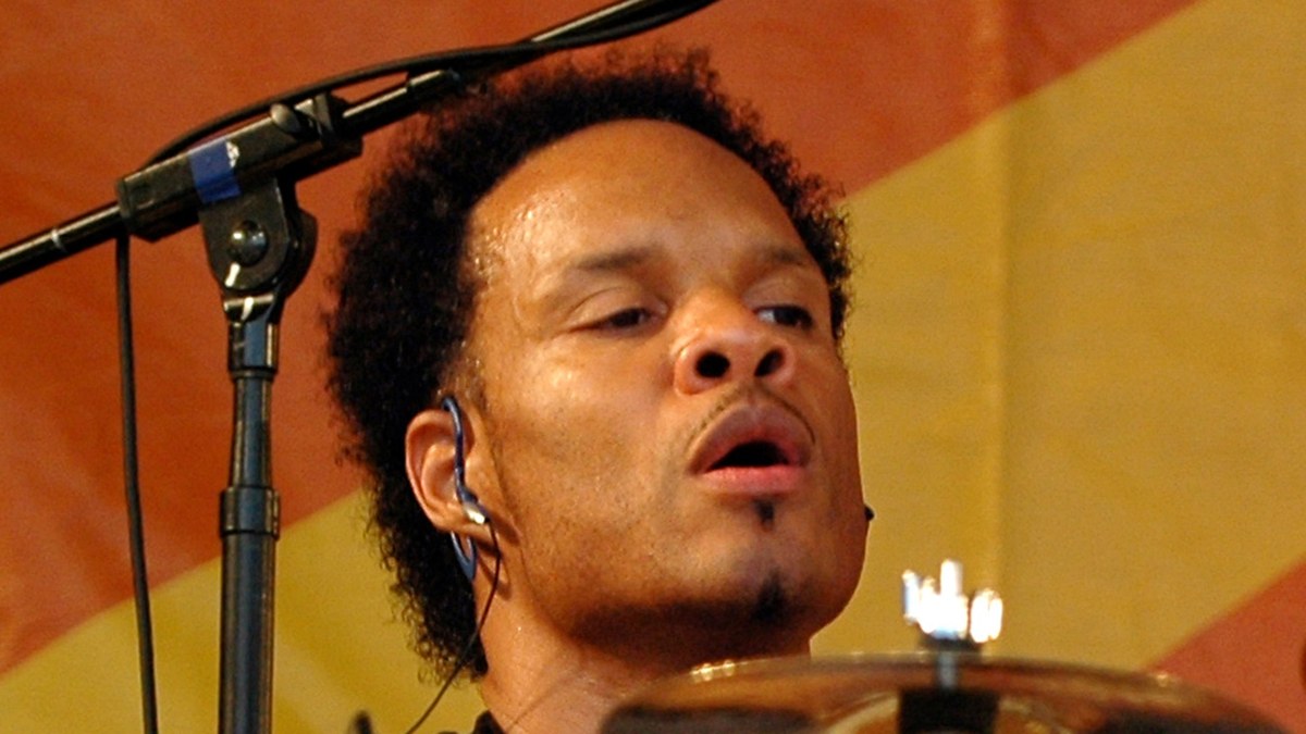 Earth Wind and Fire drummer John Paris performing on stage