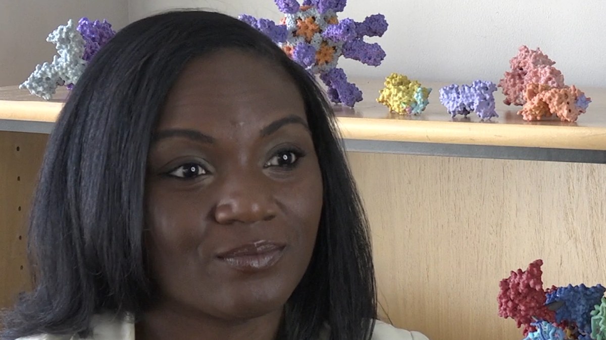 Kizzmekia Corbett, viral immunologist at the NIH Vaccine Research Center, in 2020