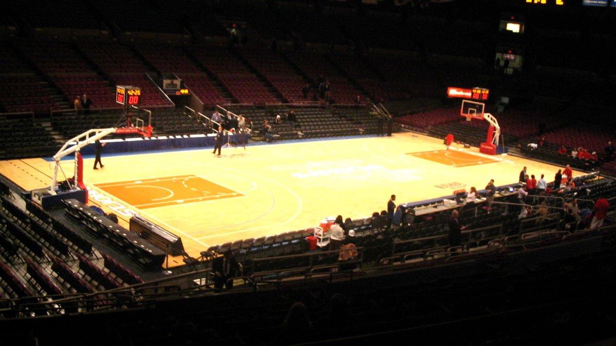The basketball court and seating bowl at Madison Square Garden, home of the New York Knicks, ahead of a game