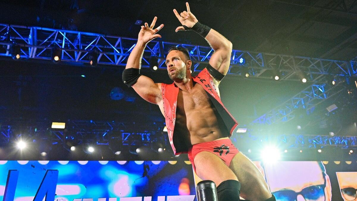 LA Knight raising his arms during his WWE ring entrance