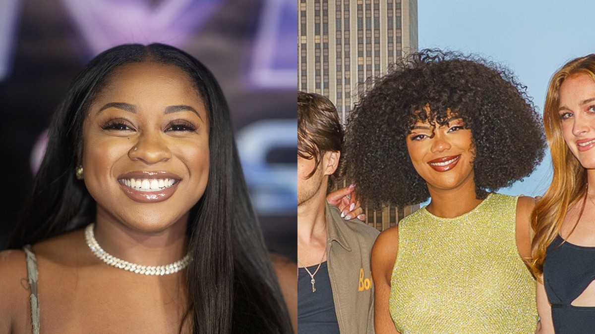 Reginae Carter smiling at an Atlanta event next to Riley Burruss smiling with the Next Gen NYC cast in New York