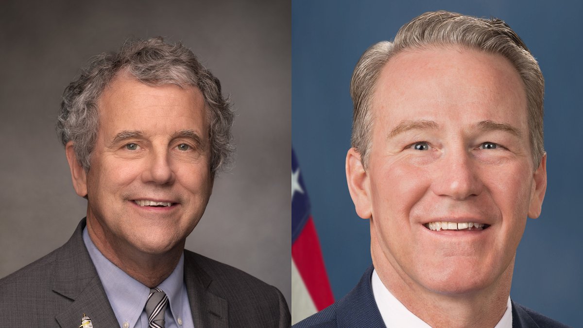 Former Sen. Sherrod Brown and Sen. Jon Husted