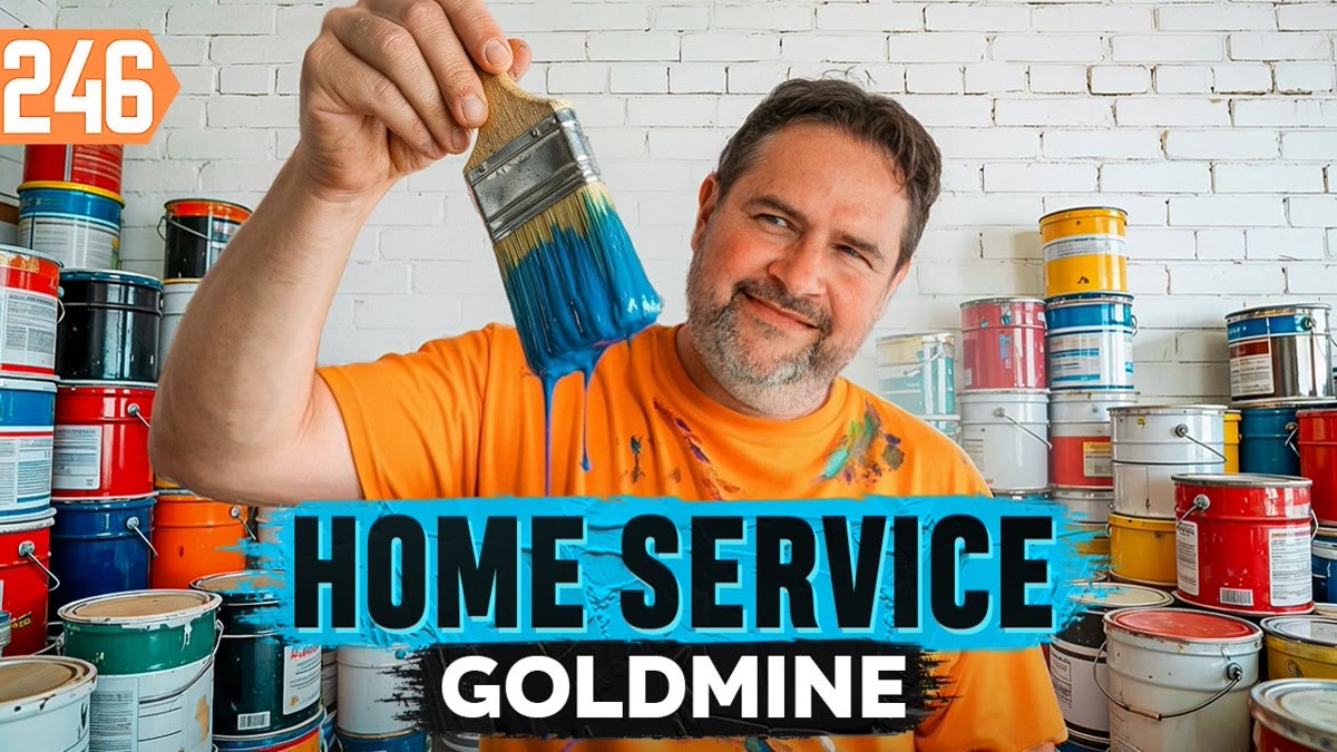 YouTube thumbnail of house painters on a residential job with large title lettering