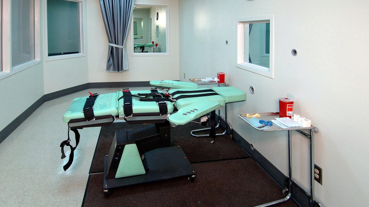 The lethal injection room at San Quentin State Prison in California