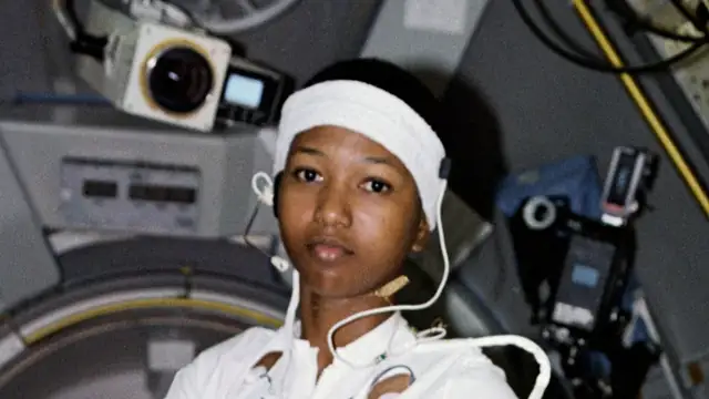 Astronaut Mae Jemison aboard the Space Shuttle Endeavour during the STS-47 mission