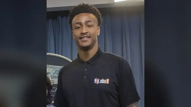 Pistons forward John Collins smiles at a 2019 event in Arlington, Virginia
