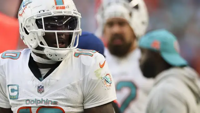 Tyreek Hill in his Miami Dolphins uniform